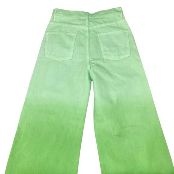 NWT SANDRO Gradient Effect Straight Leg Jean Sz 2 Green - Picture 11 of 13